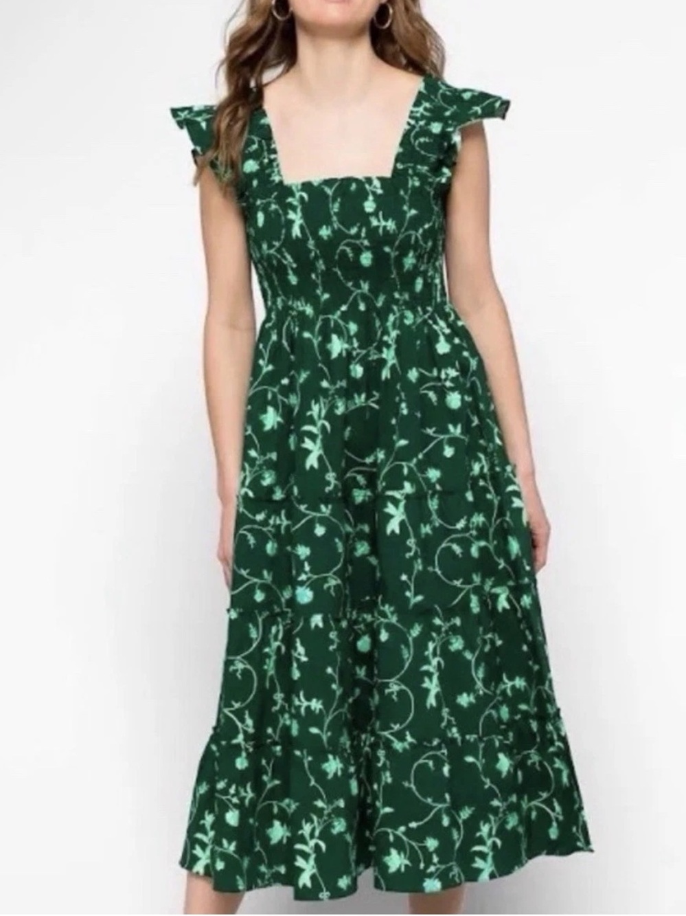 Hill House Home The Akilah Nap Dress Green Botanical Size XS